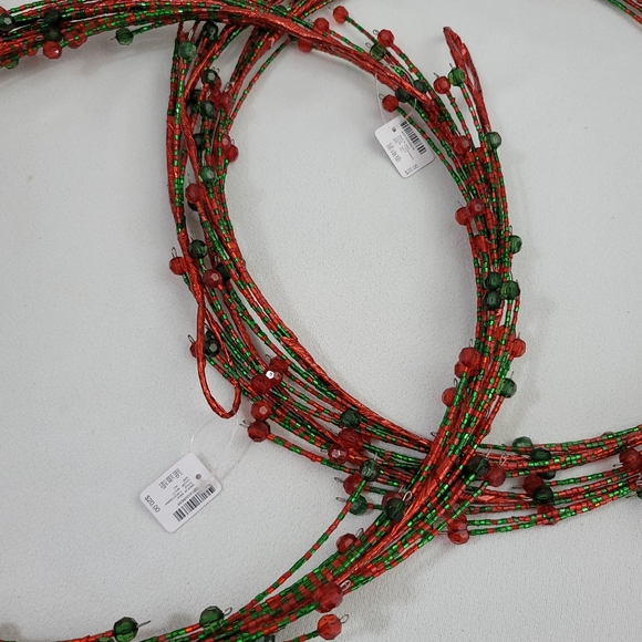 (2) Dillards Beaded Tree Garland - Red Green - Picture 4 of 10